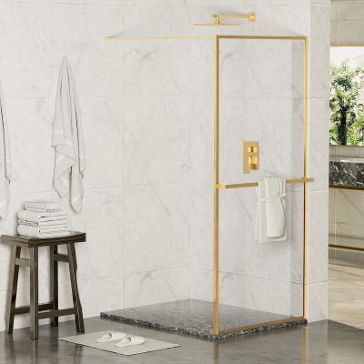 China Modern new design brushed gold walk in shower set for sale