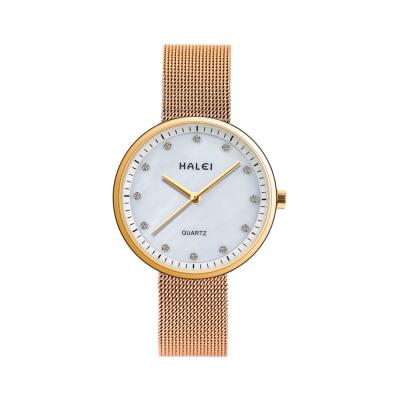 China HALEI Waterproof Low Price Watches Fashion Mesh Strap High Quality Woman Quartz Watches for sale