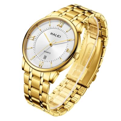 China Automatic Date China Factory Promotion Round Chain Men's Watch Stainless Steel Back Alloy Watches Quartz Wristwatches for sale