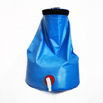 China 210T Polyester With PVC Coating 20L Water Storage Bag Water Container Outdoor Camping Collapsible Water Carrier With Tap for sale