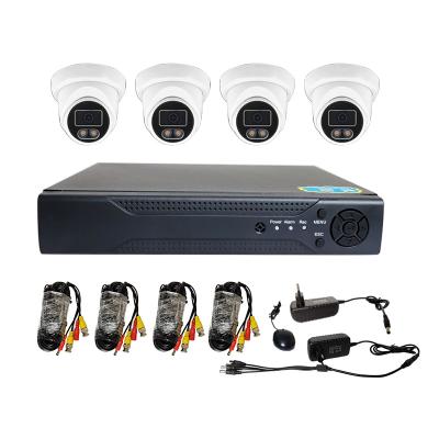 China Full color 1080P NIGHT VISION CCTV Dome Camera System 4 channels night vision ahd camera with dvr kit for home control system for sale