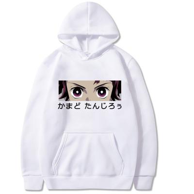 China Anti-pilling Kamado Tanjirou Eyes Pullover Men's Sweatshirt Polyester Anime Hoodies Men's Clothing Anime Costumes for sale