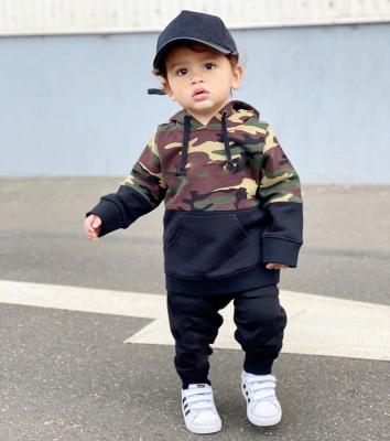 China 2022 Military Fall Sleeve Hoodie Tops Along Private Custom Baby Boy Clothes + Pants 2pcs Camouflage Toddler Boys Boutique Outfits for sale