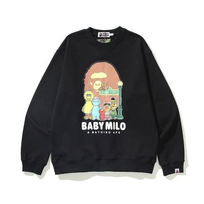 China high quality monkey BAPE alphabet thug street lamp main copy Anti-wrinkle sweatshirt Anti-wrinkle round neck casual pullover loose sweatshirt for sale