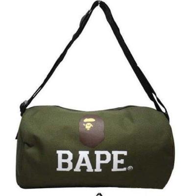 China 2022 Best Selling Water Proof Bape Bags Monkey Head Letter Print Army Green Solid Color Single Messenger Drum Duffel Small Bags for sale