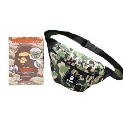 China 2022 New Water Proof BAPE Style Tote Bags Green Ape Head Camouflage White Cartoon Printing Thick Paper Handbag Clothing Shopping Bag for sale