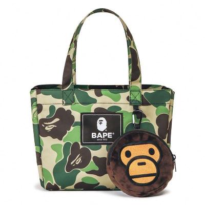 China 2022 New Style BAPE Water Proof Large Monkey Fashion Tide Camouflage Bag Men's Handbag And Coin Purse Two-Piece Set for sale