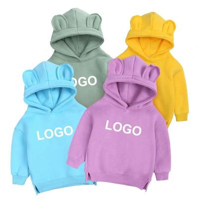 China 2021 Wholesale Custom Small Logo Anti-Shrink New Solid Color Cotton Kids Sweats and Hoodie Customize Clothing for sale