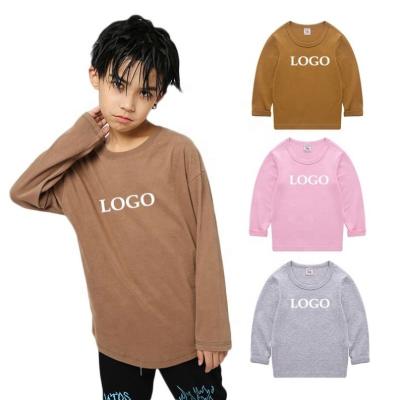 China High Quality Breathable Kid Girl 100% Cotton Long Sleeve T-shirt All Over Print Kids Lightweight T-shirts for sale