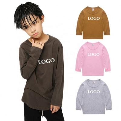 China Custom Made Logo For Kids Long Sleeve T-shirt Breathable Hot Sale for sale