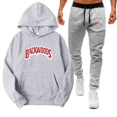 China Brand Breathable Mens Fashion Fleece Set Hoodie Pants Thick Warm Sportswear Tracksuits Male Hooded Sweatsuit Outerwear For Backwoods for sale