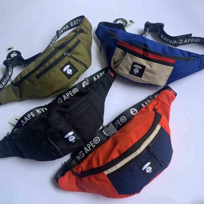 China 2022 Factory Wholesale Water Proof Fanny Pack Waist Belt Patchwork Bape Zipper Bags For Men for sale