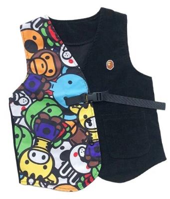 China Spring and Autumn New BAPE MONKEY Corduroy Vest Fashion Vest Color Matching Anti-Shrink T-shirt for sale