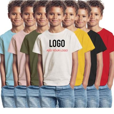 China 100% Short Sleeve O-Neck Cotton Plain Blank T-shirts Kids T-shirts Boys T-shirt High Quality Anti-Shrink Kids for sale