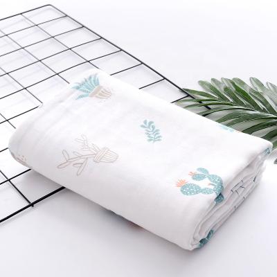 China Safety High Quality Organic Cotton Knitted Blanket Wrap Muslin Baby Wrap 110*140cm/custom for sale