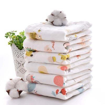 China Cartoon Printed Soft Absorbent Children's Beach Towel Pure Cotton 30*30 Customized for sale