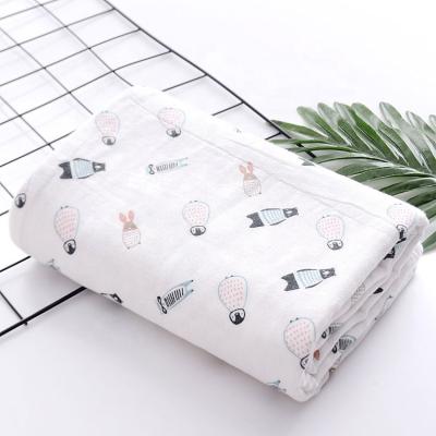 China Plain Weave Baby Wrap Cute Printing Custom Organic Baby Blanket Baby Shower Gift Cotton Plain Weave Storage Blanket 110*140cm/custom for sale