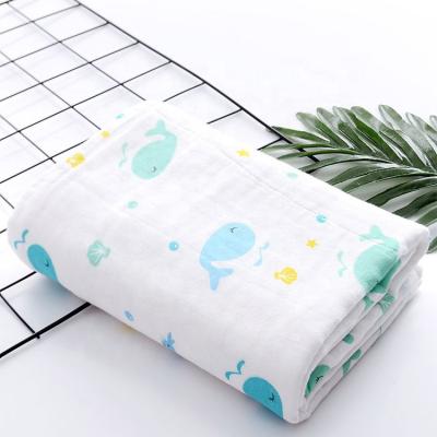 China 2022 Four Seasons Organic Cotton Bamboo Baby Wrap Receiving Blanket 110*140cm / custom for sale