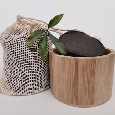 China Eco-Friendly Reusable Makeup Around Charcoal Organic Bamboo Cotton Pad 8cm/customizable for sale