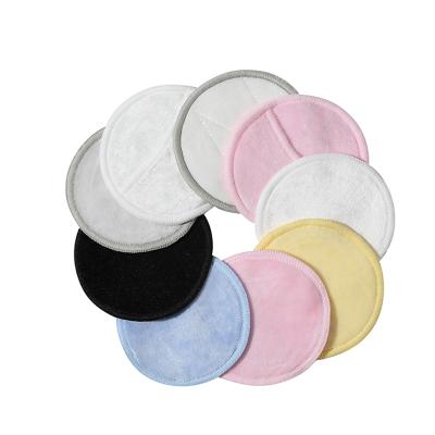 China Custom Washable Reusable Velvet Bamboo Fiber Double Layer Makeup Remover Cotton Pad Pads 8cm for sale