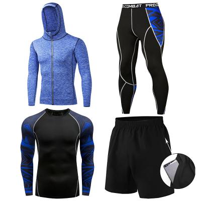 China Breathable Long Sleeves Tank Top Breathable Custom Blue Shirt Zipper Coat Pants Pant Suit Bike Long Sleeves Gym Fitness Recycling Sets for sale