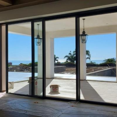 China Sound Insulation Double Large Thermal Break Glass Exterior Aluminum Sliding Door for sale