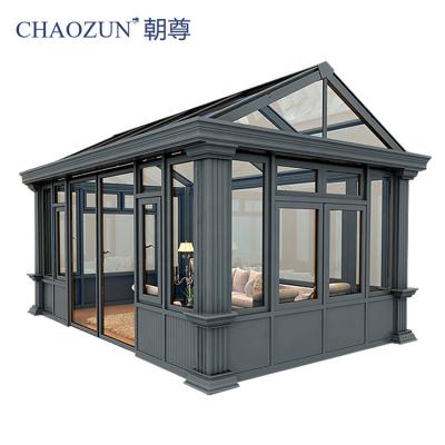 China Automatic Customized Aluminum Sunroom For Outdoor Garden Glass House for sale