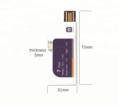 China Single Use CSV USB Temperature Data Logger for Pharmacy Use Temperature Tape Recording Device for sale