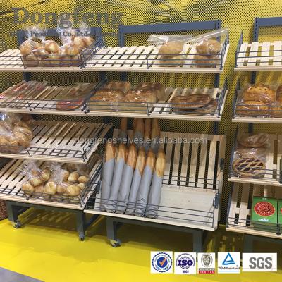 China Factory Wholesale Price Single Sided Shelf Rack Bread Display Stands for sale