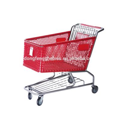 China Corrosion Protection Hot Sale Metal Supermarket Shopping Cart Trolley for sale