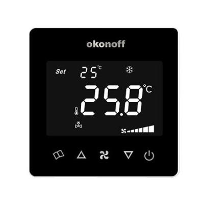 China G9-S-F modern touch screen 4 pipe air conditioning fan coil glass smart room thermostat with modbus RS485 communication for sale