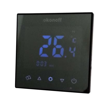 China PU Linkage Touch Screen Mirror Panel Water Heater Room Glass Digital Programmable Smart Thermostat for sale