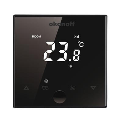 China Modern Wireless LCD Touch Screen 2 Hose Air Conditioning Fan Coil Room Wifi Smart Programmable Thermostat for sale