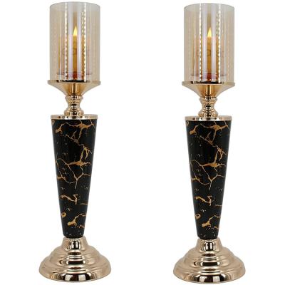 China Top Quality 15.7inch Home Decoration Home Decorations For Living Room Gold Stick Candle Holders Decorative for sale