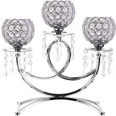 China Home Decoration Made Of China Top Quality Modern Luxury Metal And Chrome Candle Holder for sale