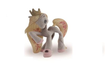 China 6cm / 8cm Plastic Flocking Horse Figurine Toys Unique Lovable For Kids Christmas Gift for sale