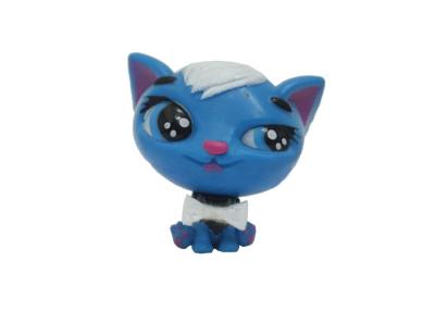 China 3D Customized Mini Plastic Cat Figures 5cm Blue / Purple For Kids Playing for sale