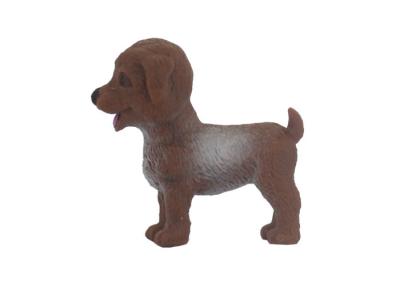 China Custom Brown Plastic Dog Toys With Short Tail , Realistic Plastic Animal Figurines for sale