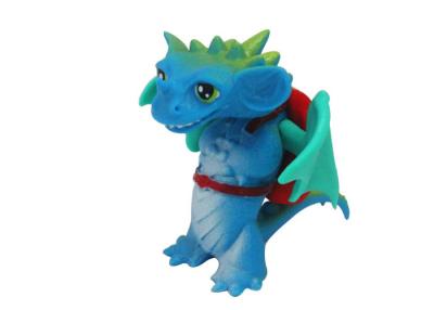 China Custom Sky Blue Cartoon Plastic Dinosaur Toys Safety With Bag And Long Tail for sale