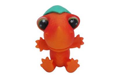 China Mini Red Plastic Dinosaur Toys , Fun Plastic Dragon Toys With Eggshell On Head for sale