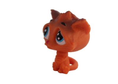 China Small Non - Toxic Plastic Miniature Toys Orange Angry Cat Design BSCI Approval for sale