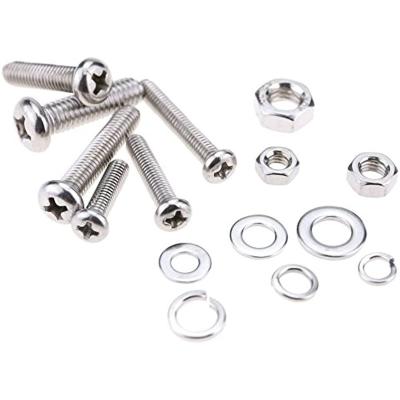 China Pan Galvanized Cross Hexagon Three Combination Screw With Flat Spring Pad Combination Bolt And Wood Screw M5M6M8 Screw for sale