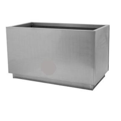 China OEM Modern Rectangle Stainless Steel Flower Planters / Metal Pot Large Planters for sale