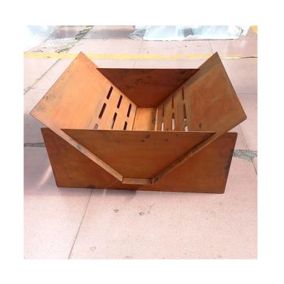 China Customized Outdoor Steel Fire Pit Stocked Mini Fire Pits Charcoal Corten BBQ Brazier Table for sale