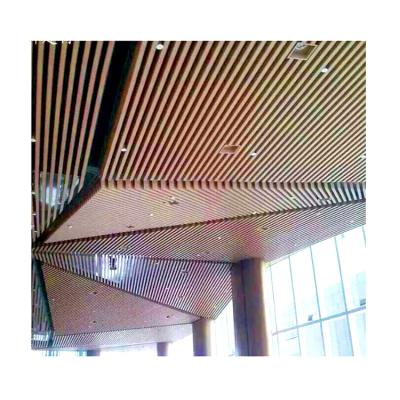 China Artistic Ceilings Aluminum Ceiling Tiles Waterproof Tile Wood Aluminum Strip Faux Wood Ceiling Panels for sale