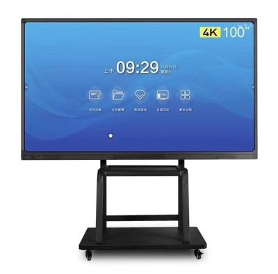 China 55 Inch Indoor Classroom Meeting Room Floor Stand Touch Screen Interactive Digital Whiteboard Smart Signage Board for sale