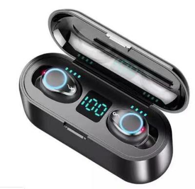 China 2020 Big Battery Hi-Fi Stereo Sound Black Earphone Wireless Earbuds With Charging Case LED Battery Display for sale