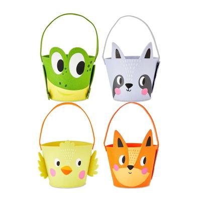 China New Trend Eco-friendly Customized Handmade Cute Kids Children Christmas Easter Halloween Felt Candy Basket Bucket Decoration Supplies for sale