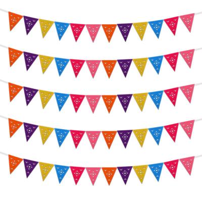 China Eco-friendly materials factory direct sales of Christmas, Halloween, birthday decorations, colorful flags, party banners for sale