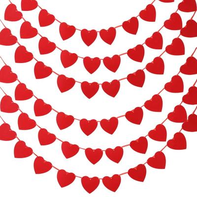 China Wholesale Customized Heart Shaped Environmental Friendly And Durable Home Decoration Valentine's Day Pieces Festival Party Banners Wall Hanging Decoration for sale